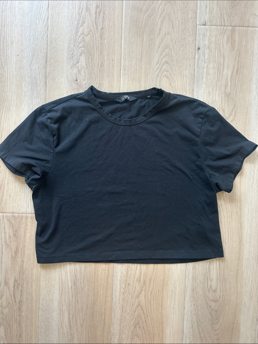 Cuts Clothing Black Cropped Tee- Almost Friday Tee